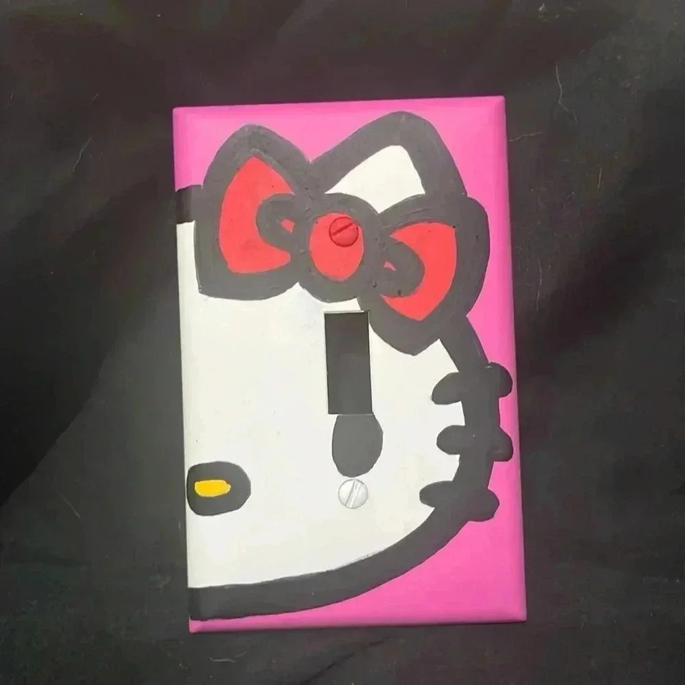 Custom handcrafted painted light switch cover